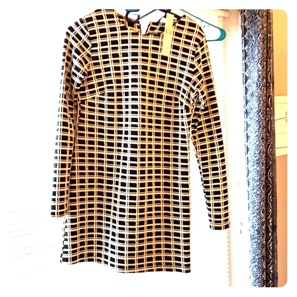 Winter jacquard check dress
